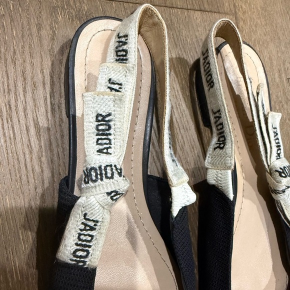 Dior Black and Cream Slingback Heels - Picture 7 of 10